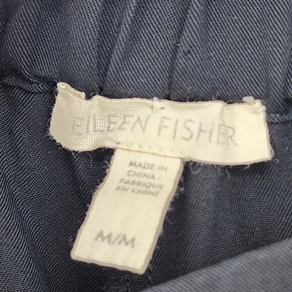 Eileen Fisher System High Rise Tencel Pull On Black Trouser Pants Size Medium - Picture 2 of 4